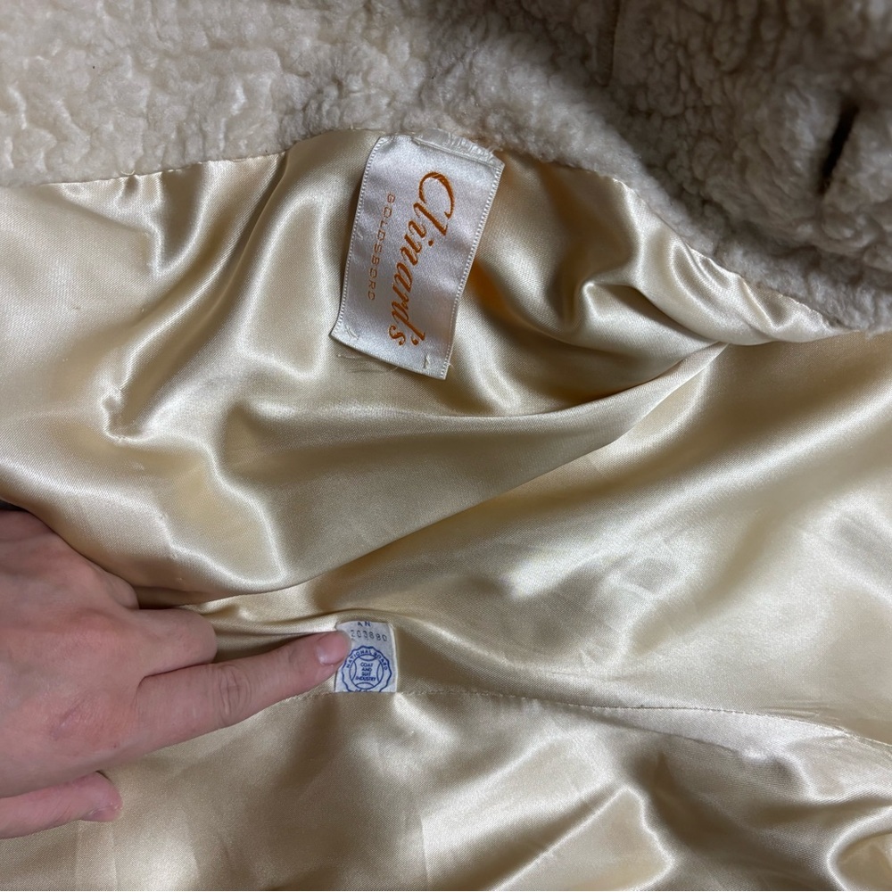 Clinard’s Goldsboro Elegant Cream Double-Breasted Women's Coat - Picture 13 of 14